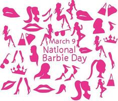 nacional Barbie día vector ilustración.