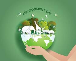 World environment Day, Save the planet and world concept. vector