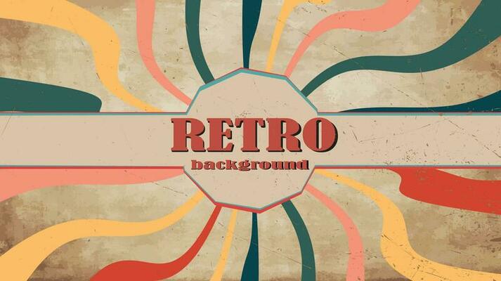 Line in style of 70s.Classic Vintage Retro Rays Background. Abstract retro, . Sunbeam, geometric pattern, Funky Hippie,Classic Vintage Retro Rays Background