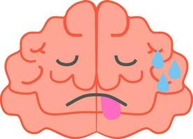 Brain tired vector image illustration. Perfect for mental health education purpose.