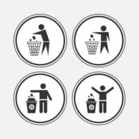 illustration of sign recycle bin collection vector