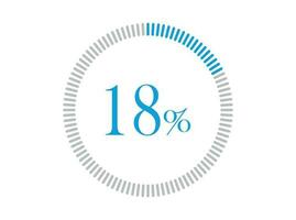 18 Percent Loading. 18 Percent Loading circle diagrams Infographics vector, Percentage ready to use for web design. vector