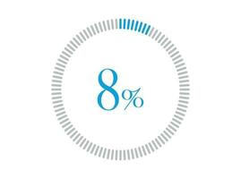 8 Percent Loading. 8 Percent Loading circle diagrams Infographics vector, Percentage ready to use for web design. vector