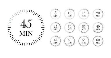 0 to 60 minutes timers Clocks vector