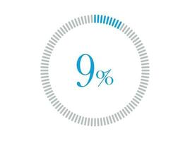 9 Percent Loading. 9 Percent Loading circle diagrams Infographics vector, Percentage ready to use for web design. vector