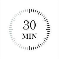 30 minuto temporizadores relojes, Temporizador 30 min icono. vector