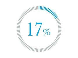 17 Percent Loading. 17 Percent Loading circle diagrams Infographics vector, Percentage ready to use for web design. vector