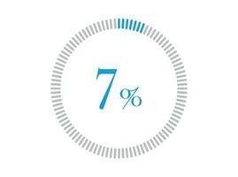 7  Percent Loading. 7 Percent Loading circle diagrams Infographics vector, Percentage ready to use for web design. vector