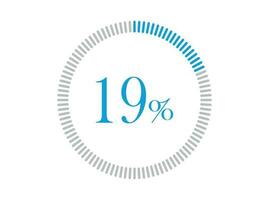 19 por ciento cargando. 19 por ciento cargando circulo diagramas infografia vector, porcentaje Listo a utilizar para web diseño. vector