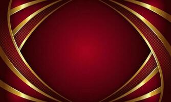 Luxury background dynamic shape red with shiny golden line. - Vector. vector