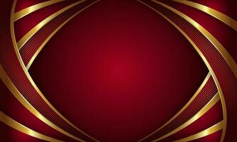 Luxury background dynamic shape red with shiny golden line. - Vector. vector