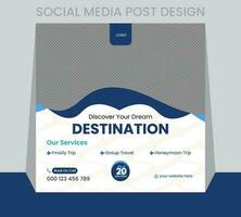 Modern social media post design for TRAVEL business agency vector
