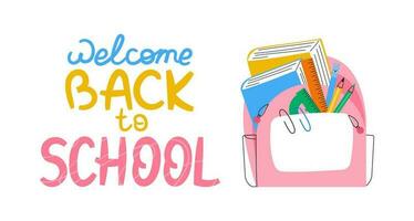 Welcome back to school concept vector illustration