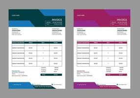 Difference invoices design . vector