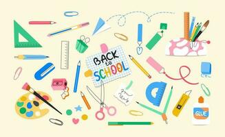 School supplies and stationery set vector illustration