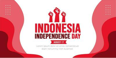 17 agosto Indonesia independencia día antecedentes modelo. fiesta concepto. fondo, bandera, cartel, tarjeta, y póster diseño modelo con texto inscripción y estándar color. vector ilustración.