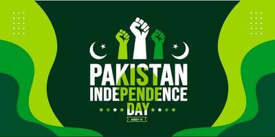 14 August Pakistan Independence Day background template. Holiday concept. background, banner, placard, card, and poster design template with text inscription and standard color. Youm e Azadi vector
