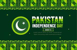 14 August Pakistan Independence Day background template. Holiday concept. background, banner, placard, card, and poster design template with text inscription and standard color. Youm e Azadi vector