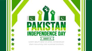 14 agosto Pakistán independencia día antecedentes modelo. fiesta concepto. fondo, bandera, cartel, tarjeta, y póster diseño modelo con texto inscripción y estándar color. tu m mi azadi vector