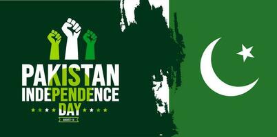 14 agosto Pakistán independencia día antecedentes modelo. fiesta concepto. fondo, bandera, cartel, tarjeta, y póster diseño modelo con texto inscripción y estándar color. tu m mi azadi vector