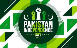 14 agosto Pakistán independencia día antecedentes modelo. fiesta concepto. fondo, bandera, cartel, tarjeta, y póster diseño modelo con texto inscripción y estándar color. tu m mi azadi vector