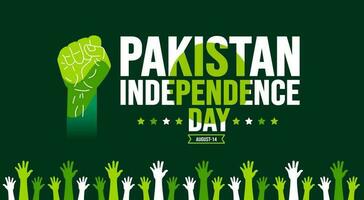 14 August Pakistan Independence Day background template. Holiday concept. background, banner, placard, card, and poster design template with text inscription and standard color. Youm e Azadi vector