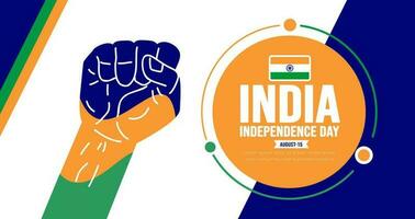 15 agosto India independencia día antecedentes modelo. fiesta concepto. fondo, bandera, cartel, tarjeta, y póster diseño modelo con texto inscripción y estándar color. vector ilustración.