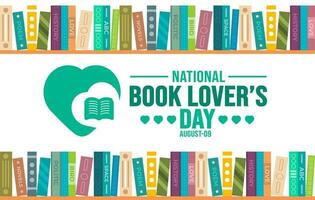 Book Lovers Day background template. Holiday concept. background, banner, placard, card, and poster design template with text inscription and standard color. vector illustration.