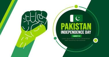 14 agosto Pakistán independencia día antecedentes modelo. fiesta concepto. fondo, bandera, cartel, tarjeta, y póster diseño modelo con texto inscripción y estándar color. tu m mi azadi vector