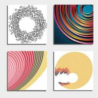 Set of four beautiful abstract backgrounds. Abstract flash light circles. Vector illustration.