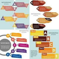 Set of four elements of infographic design. Step by step infographic design template. Vector illustration