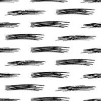 Seamless pattern with black pencil brushstrokes in abstract shapes on white background. Vector illustration