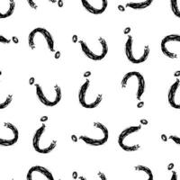 Seamless pattern with hand drawn question mark symbol. Black sketch question mark symbol on white background. Vector illustration