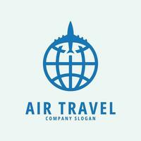 air travel line art design logo illustration icon vector