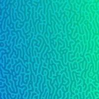 Turquoise Turing reaction gradient background. Abstract diffusion pattern with chaotic shapes. Vector illustration.