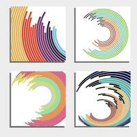 Set of four beautiful abstract backgrounds. Abstract flash light circles. Vector illustration.