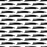 Seamless pattern with black marker brushstrokes in abstract shapes on white background. Vector illustration