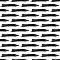 Seamless pattern with black marker brushstrokes in abstract shapes on white background. Vector illustration