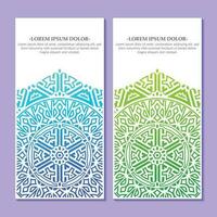 set colorful mandala invitation card vector