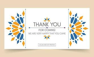 classic thank you wedding card vector