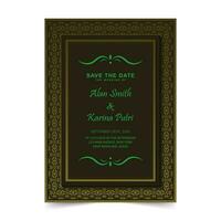 Elegant wedding invitation with pattern motif vector