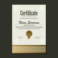 Achievement certificate best award diploma vector