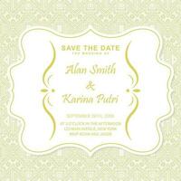 Elegant wedding invitation with pattern motif vector