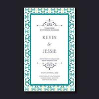 Elegant wedding invitation with pattern motif vector