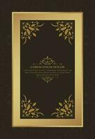 Luxury ornament greeting card vector template. Retro wedding invitation, advertising or other design and place for text. Flourishes ornamental frame and pattern background.