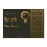 Achievement certificate best award diploma vector