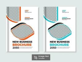 Creative shape corporate business brochure cover design template or colorful business megazine or file cover design, Annual report cover Template 2050 vector