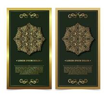 Luxury mandala decorative card in gold color vector