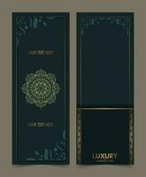 Luxury mandala decorative card in gold color vector