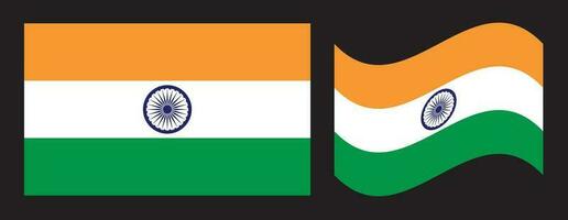 India nacional bandera vector diseño. India plano bandera diseño.